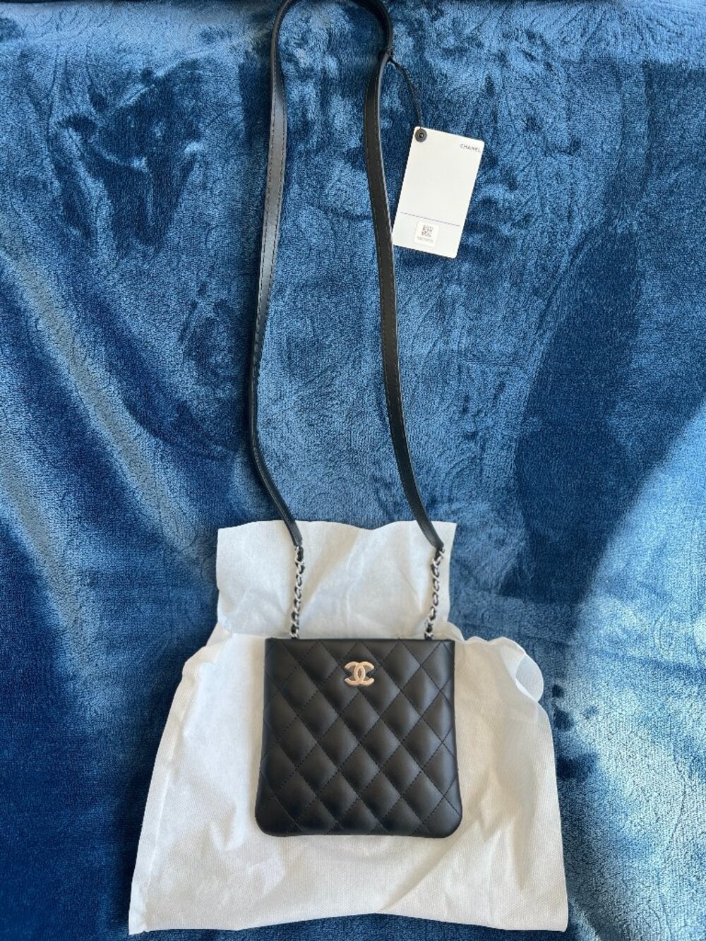 RARE NWT Chanel Calfskin Quilted uniform crossbody. New with attached tag & box
